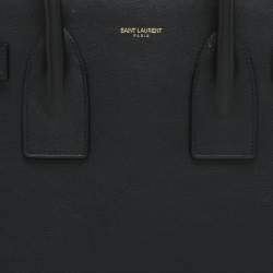 Pre Owned حقيبة سان لوران ساك دي جور صغيرة جلد أزرق بحري