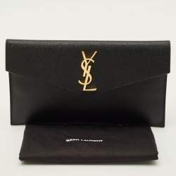 Pre Owned Saint Laurent Uptown Black Leather Pouch