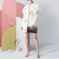 Pre Owned Saint Laurent Uptown Black Leather Pouch