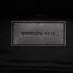 Pre Owned Saint Laurent Paris Black Chevron Sheepskin Monogram Fringe Crossbody