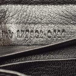 Pre Owned Saint Laurent Black Crocodile Zip Around Wallet