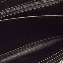 Pre Owned Saint Laurent Black Crocodile Zip Around Wallet