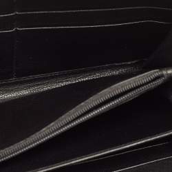 Pre Owned Saint Laurent Black Crocodile Zip Around Wallet