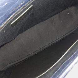 Pre Owned Saint Laurent Paris Navy Blue Leather Niki Monogram Shoulder Bag