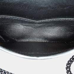 Pre Owned Saint Laurent Paris Black Canvas Metallic Tiger Print Monogram Lou Camera Bag