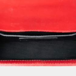 Pre Owned Saint Laurent Paris Red Small Leather Monogram Kate Crossbody