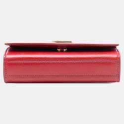 Pre Owned Saint Laurent Paris Red Small Leather Monogram Kate Crossbody