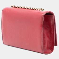 Pre Owned Saint Laurent Paris Red Small Leather Monogram Kate Crossbody