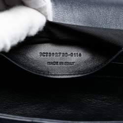 Pre Owned حقيبة سان لوران باريس كوليدج شيبسكين شيفرون زرقاء كبيرة منقوشة بالعلامة التجارية