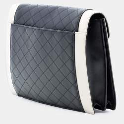Pre Owned Saint Laurent Paris Black White Bicolor Quilted Lambskin Gaby Crossbody