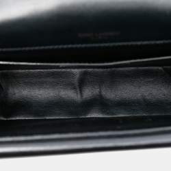 Pre Owned Saint Laurent Paris Black Medium Leather Monogram Sulpice Crossbody