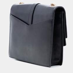 Pre Owned Saint Laurent Paris Black Medium Leather Monogram Sulpice Crossbody