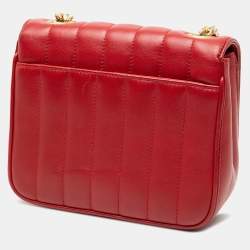 مملوكة مسبقًا Saint Laurent Paris Red Small Lambskin Monogram Vicky Chain Bag