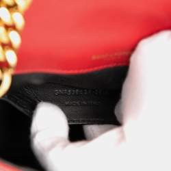 مملوكة مسبقًا Saint Laurent Paris Red Small Lambskin Monogram Vicky Chain Bag