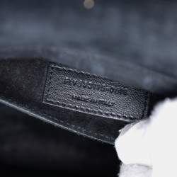 Pre Owned Saint Laurent Paris Black Medium Studded Suede Monogram Sulpice Crossbody