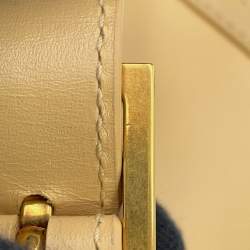 Pre Owned Saint Laurent Solferino Beige Leather Shoulder Bag