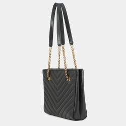 Pre Owned Saint Laurent Tribeca Black Leather Chain Shoulder Bag