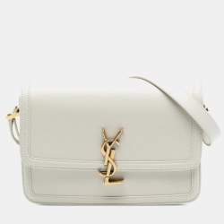 Pre Owned حقيبة صندوق سولفيرينو سان لوران باريس جلد عجل أملس أبيض وسط