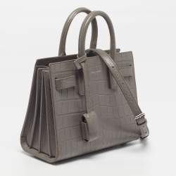 مملوكة مسبقًا حقيبة يد سان لوران نانو ساك دي جور كلاسيك جلد منقوش بشكل تمساح