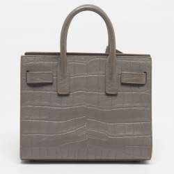 مملوكة مسبقًا حقيبة يد سان لوران نانو ساك دي جور كلاسيك جلد منقوش بشكل تمساح