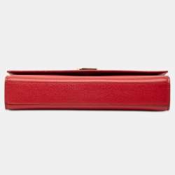 Pre Owned Saint Laurent Paris Red Medium Grain De Poudre Monogram Kate Crossbody