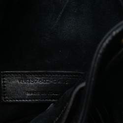 Pre Owned حقيبة سان لوران باريس سوداء جلد العجل بُوكيه فراينج صغيرة إيمانويل