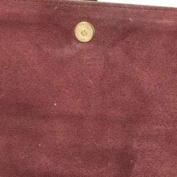 مملوكة مسبقًا حقيبة كلتش ساين ت لوران ليين واي جلد عنابي