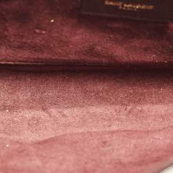 مملوكة مسبقًا حقيبة كلتش ساينت لوران ليين واي جلد عنابي