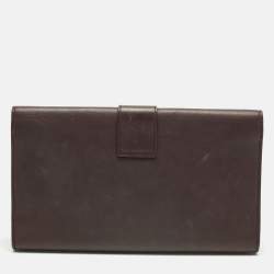 مملوكة مسبقًا حقيبة كلتش ساينت لوران ليين واي جلد عنابي