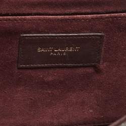 مملوكة مسبقًا حقيبة كلتش ساينت لوران ليين واي جلد عنابي