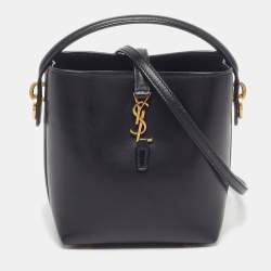 مملوكة مسبقًا Saint Laurent Le 37 Mini Black Leather Bucket Bag