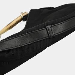 Pre Owned Saint Laurent Mombasa Medium Black Nylon Hobo Bag