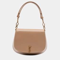 Pre Owned Saint Laurent Paris Brown Mini Calfskin Voltaire Top Handle Bag in Box