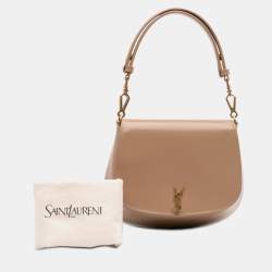 Pre Owned Saint Laurent Paris Brown Mini Calfskin Voltaire Top Handle Bag in Box