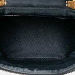 Pre Owned Saint Laurent Paris Black Grain de Poudre Quilted 80s Vanity Bag