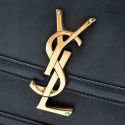 Pre Owned Saint Laurent Paris Black Small Calfskin Solferino Satchel In Box