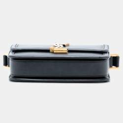 Pre Owned Saint Laurent Paris Black Small Calfskin Solferino Satchel In Box