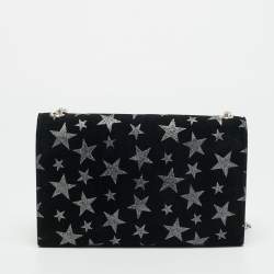 مملوكة مسبقًا Saint Laurent Kate Medium Black/Silver Star Suede Shoulder Bag