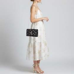 مملوكة مسبقًا Saint Laurent Kate Medium Black/Silver Star Suede Shoulder Bag