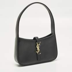 Pre Owned حقيبة كتف سان لوران باريس لو 5 آ 7 جلد سوداء صغيرة