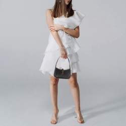 Pre Owned حقيبة كتف سان لوران باريس لو 5 آ 7 جلد سوداء صغيرة