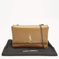 Pre Owned Saint Laurent Kate Reversible Medium Brown Leather Shoulder Bag