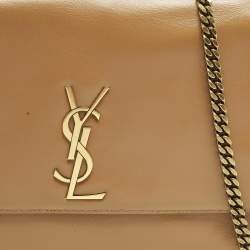 Pre Owned Saint Laurent Kate Reversible Medium Brown Leather Shoulder Bag