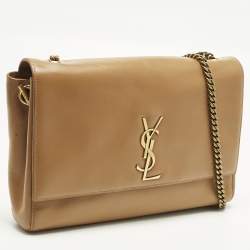 Pre Owned Saint Laurent Kate Reversible Medium Brown Leather Shoulder Bag