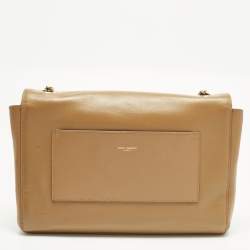 Pre Owned Saint Laurent Kate Reversible Medium Brown Leather Shoulder Bag