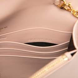 Pre Owned Saint Laurent Paris Pink Smooth Calfskin Monogram Kate Tassel Wallet on Chain