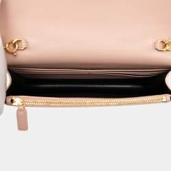 Pre Owned Saint Laurent Paris Pink Smooth Calfskin Monogram Kate Tassel Wallet on Chain