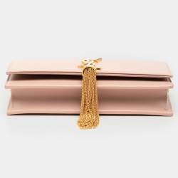 Pre Owned Saint Laurent Paris Pink Smooth Calfskin Monogram Kate Tassel Wallet on Chain