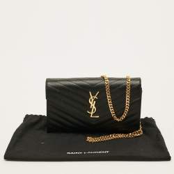 Pre Owned محفظة بسلسلة سان لوران كاساندر جلد ماتلاسيه أحمر