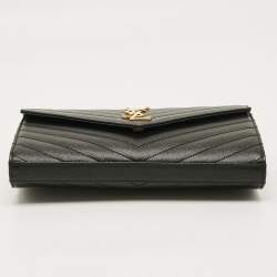 Pre Owned محفظة بسلسلة سان لوران كاساندر جلد ماتلاسيه أحمر